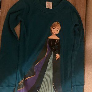Hanna Andersson 120 6-7 Disney Frozen II Anna Pajama Top Long Sleeve Dark Blue